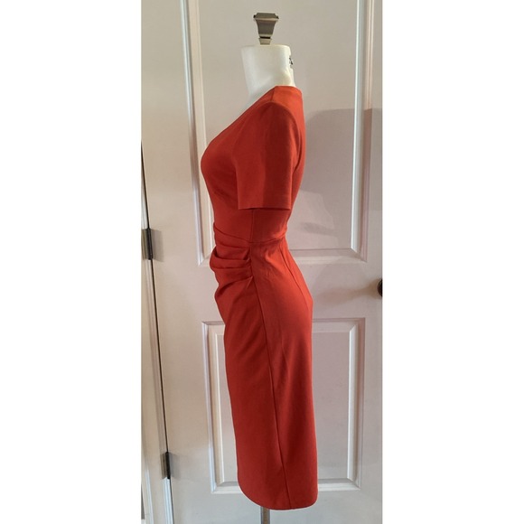 Boden Red Size 6 Dress Ruched Career Preppy Classic Short Sleeves Sheath - Picture 5 of 14